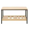 Bancuta pentru Pantofi QUESA, 70x26x42 h cm, Metal/Pal melaminat, Negru/Stejar picture - 6