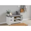 Bancuta pentru Pantofi Sedo, 80x30x43.2 h cm, Pal Melaminat, Alb/Gri picture - 2