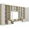 Biblioteca Paris, 340x44x197.5 h cm, Pal Melaminat, Stejar Sonoma/Alb picture - 2