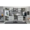 Bucatarie Ereven 340x60x215 h cm, Pal Melaminat, Gri/Negru Marmura picture - 3