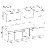 Bucatarie Max II 280 cm, Pal Melaminat, Stejar Cremona/Casmir
