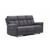 Canapea cu Recliner Baxter, 3 Locuri, Actionare Electrica, 203x94x102 h cm, Stofa Gri