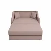 Canapea Extensibila Galicia, 2 Locuri,  143x98x98  h cm, Stofa Roz picture - 2