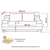 Canapea Extensibila Maranello, 3L, 200x95x95 cm, Stofa Gri picture - 7