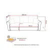 Canapea Extensibila Sara,235x90x75 h cm, Stofa Abriamo 02 Bej Inchis picture - 7