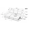 Coltar Extensibil Asti, 260x188x77-87 h cm, Stofa Beige picture - 3