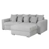 Coltar Extensibil Farum, Universal, Spatiu de Depozitare, 266x165x90 h cm Stofa, Gri Deschis picture - 5