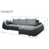 Coltar Extensibil Konya, Universal, Compartiment Depozitare, 271x140x90 h cm, Stofa, Gri Deschis/Gri Inchis picture - 3