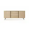 Comoda 2 Usi + 3 Sertare, Lovi 196-2D3S, 196x40.2x81.8 h cm, Front Riflaj, Stejar Cremona picture - 3