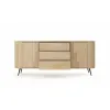 Comoda 2 Usi + 3 Sertare, Lovi 196-2D3S, 196x40.2x81.8 h cm, Front Riflaj, Stejar Cremona picture - 4