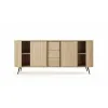 Comoda 2 Usi + 3 Sertare, Lovi 196-2D3S, 196x40.2x81.8 h cm, Front Riflaj, Stejar Cremona picture - 5