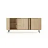 Comoda 2 Usi + 3 Sertare, Lovi 196-2D3S, 196x40.2x81.8 h cm, Front Riflaj, Stejar Cremona picture - 6