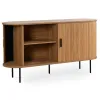 Comoda Cu 2 Usi glisante Trois, 140x40x76 cm, MDF, Stejar picture - 3