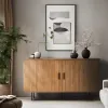 Comoda Cu 2 Usi glisante Trois, 140x40x76 cm, MDF, Stejar picture - 1