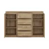 Comoda Fribo FRIK03, 2 Usi + 4 Sertare, 135.4x40x92.9 h cm, Pal Melaminat, Stejar Ribbeck Auriu picture - 3