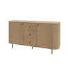 Comoda Ovalio 2 Usi si 3 Sertare, TYP 823,  164.6x42.3x85.4 h cm, Pal Melaminat/MDF, Stejar Cremona picture - 3