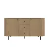 Comoda Ovalio 2 Usi si 3 Sertare, TYP 823,  164.6x42.3x85.4 h cm, Pal Melaminat/MDF, Stejar Cremona picture - 1