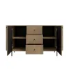 Comoda Ovalio 2 Usi si 3 Sertare, TYP 823,  164.6x42.3x85.4 h cm, Pal Melaminat/MDF, Stejar Cremona picture - 5