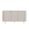 Comoda Ovalio 3 Usi, TYP 830,  164.6x42.3x85.4 h cm, Pal Melaminat/MDF, Beige Nisip picture - 2
