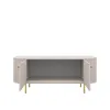 Comoda TV Ovalio 2 Sertare, TYP 302,  123x42.3x50 h cm, Pal Melaminat/MDF, Beige Nisip picture - 3