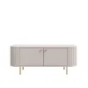 Comoda TV Ovalio 2 Sertare, TYP 302,  123x42.3x50 h cm, Pal Melaminat/MDF, Beige Nisip picture - 2