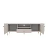 Comoda TV Ovalio 2 Usi + Sertar, TYP 321,  180x42.3x50 h cm, Pal Melaminat/MDF, Beige Nisip picture - 3