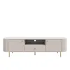 Comoda TV Ovalio 2 Usi + Sertar, TYP 321,  180x42.3x50 h cm, Pal Melaminat/MDF, Beige Nisip picture - 4