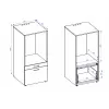 Dulap Cu Sertare Pentru Masina de Spalat Haine/Uscator, AZA - 3097ME60, 67x65x144 cm - Alb picture - 6