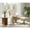Fotoliu cu Taburet Hava, 83x93x99 h cm, Stofa Beige picture - 1