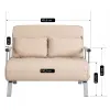 Fotoliu Dublu Extensibil Bamako 2, 105.5x72-185x83 cm, Stofa, Beige picture - 10