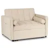 Fotoliu Extensibil Karole, 120x100-193x87 h cm, Stofa, Beige picture - 2