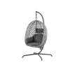 Leagan de Gradina/Terasa Nivra, 134x134x200 cm, Metal/Ratan Sintetic/Stofa, Gri/Gri Deschis picture - 2