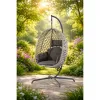 Leagan de Gradina/Terasa Nivra, 134x134x200 cm, Metal/Ratan Sintetic/Stofa, Gri/Gri Deschis picture - 1