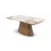 Masa Extensibila Monaris, 160-240x90x76 cm,  MDF/Piatra Sinterizata,  Natur/Beige/Gri picture - 2