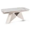 Masa Extensibila Vasai 160-240-x90x77 cm, Metal/Ceramica, Casmir/Alb Marmura picture - 2