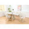 Masa Extensibila Volare, 165-240x90x76 cm, Metal/Piatra Sinterizata, Gri Deschis cu Beige Nisip picture - 1