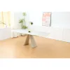 Masa Extensibila Volare, 165-240x90x76 cm, Metal/Piatra Sinterizata, Gri Deschis cu Beige Nisip picture - 9