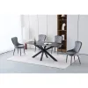 Masa Miles, 180x90x76 h cm, Picior Metalic, Blat Ceramic, Negru Sand picture - 2