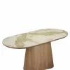 Masa Ovala Lunara 200x100x76 h cm, MDF/Ceramica, Stejar/Beige Pandora picture - 4