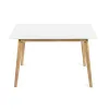 Masa Scandinavia, 120x70x75 H cm, Picioare Lemn, Blat MDF, Natur/Alb picture - 2
