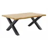 Masuta de Cafea Evele, Stil Industrial, 90x60x39 h cm, Picior Metalic, Blat MDF, Negru/Stejar picture - 3