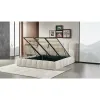 Pat Tapitat cu Somiera Rabatabila, Meridian, 180x200 cm, Stofa Boucle, Beige picture - 2