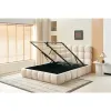 Pat Tapitat cu Somiera Rabatabila Nuvola, 160x200 cm, Boucle Beige picture - 2
