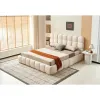 Pat Tapitat cu Somiera Rabatabila Nuvola, 180x200 cm, Boucle Beige picture - 1