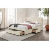 Pat Tapitat Marlo, Stil Chesterfield, 140x200 cm, Catifea Beige Deschis picture - 1