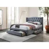 Pat Tapitat Marlo, Stil Chesterfield, 180x200 cm, Catifea Gri picture - 1