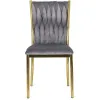Scaun Daris, 48x58x94 H CM, Structura metalica, Gri/Auriu picture - 2