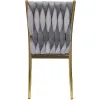 Scaun Daris, 48x58x94 H CM, Structura metalica, Gri/Auriu picture - 4
