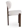 Scaun Grande, 50x52x80 h cm, Structura Metalica, Sezut si Spatar Tapitate cu Stofa Tip Boucle Crem/Picior Metalic Nuc picture - 4