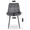 Scaun Kortina, 51.5x55x85 h cm, Catifea Gri picture - 7